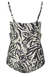 YOURS Plus Size Black Abstract Animal Print Super Sculpt Swimsuit | Yours Clothing 9