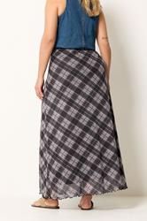 YOURS Plus Size Purple Check Mesh Skirt | Yours Clothing 2
