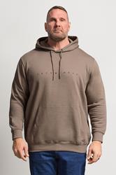 JACK & JONES Big & Tall Falcon Brown Printed Hoodie | BadRhino 3