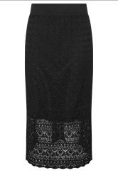 YOURS Plus Size Black Crochet Knitted Midi Skirt | Yours Clothing 6