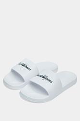 JACK & JONES Big & Tall White Moulded Logo Slider | BadRhino 1