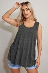 YOURS Plus Size Black Linen Vest Top | Yours Clothing 1