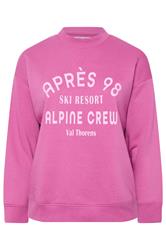 LIMITED COLLECTION Plus Size Pink 'Après 98' Slogan Sweatshirt | Yours Clothing 6