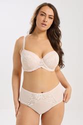 YOURS Plus Size Light Pink Lace Padded T-Shirt Bra | Yours Clothing 1