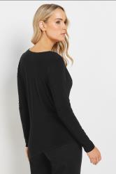 LTS Tall Black Cowl Neck Asymmetric Top | Long Tall Sally 4