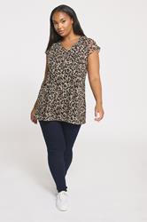 YOURS Plus Size Black Leopard Print Mesh Top | Yours Clothing 1