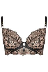 PLAYFUL PROMISES Black Embroidered Floral Bra 3