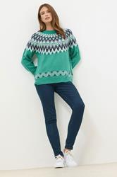 M&Co Teal Green Fairisle Jumper | M&Co 1