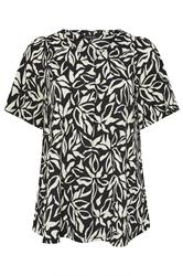 EVANS Plus Size Black Floral Pleat Front Top | Evans  5
