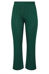 LIMITED COLLECTION Plus Size Forest Green Wide Leg Trousers | Yours Clothing 5