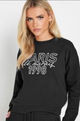 PixieGirl Petite Women's Black Jersey 'Paris' Slogan Sweatshirt | PixieGirl 5