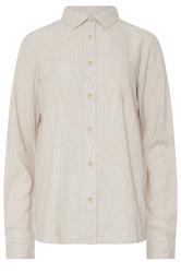 LTS Tall Stone Brown Linen Oversized Long Sleeve Shirt