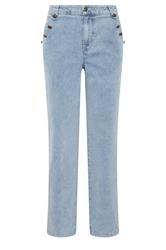LTS Tall Women's Light Blue Button Detail Straight Leg Jeans | Long Tall Sally 5