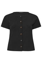 LIMITED COLLECTION Curve Black Crinkle Short Sleeve Top