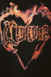 LIMITED COLLECTION Plus Size Black 'Love' Fire Heart T-Shirt | Yours Clothing 4