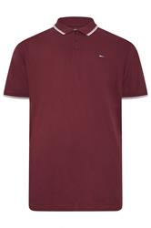 BadRhino Big & Tall Burgundy Red Tipped Polo Shirt