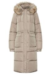 LTS Tall Natural Brown Padded Midi Coat