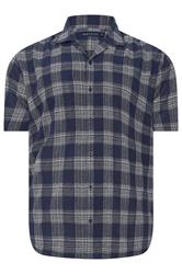 BadRhino Big & Tall Navy Blue Textured Check Print Shirt