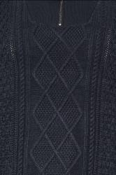 JACK & JONES Big & Tall Navy Blue High Neck Quarter Zip Jumper | BadRhino 1