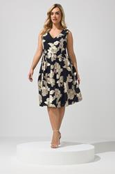 YOURS LONDON Plus Size Black Flower Applique Mini Dress | Yours Clothing 3