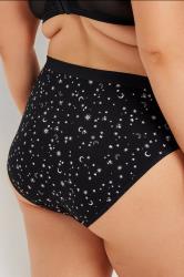 YOURSET 5 PACK Plus Size Black & Pink Star Print High Leg Knickers | Yours Clothing  4