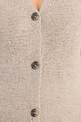 YOURS Plus Size Natural Brown Button Through Knitted Waistcoat | Yours Clothing 5