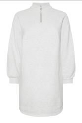 YOURS Plus Size Grey Zip Neck Jumper Dress | Yours Clothing 5