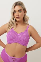 YOURS Plus Size Pink Lace Full Cup Bra | Yours Clothing 3