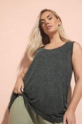 YOURS Plus Size Black Linen Vest Top | Yours Clothing 3