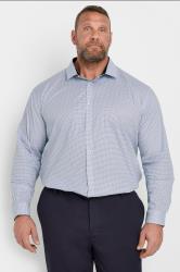 BadRhino Tailoring Big & Tall Blue Abstract Print Formal Shirt | BadRhino 4