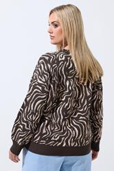 LIMITED COLLECTION Plus Size Brown Zebra Balloon Sleeve Cardigan | Yours Clothing 2