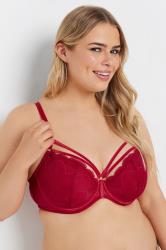 YOURS Plus Size Red Lace Underwired Bra | Yours Clothing 1
