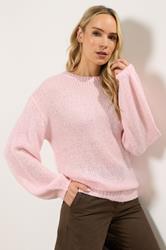 LTS Tall Pink Balloon Sleeve Jumper | Long Tall Sally  3