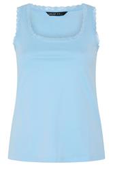 LIMITED COLLECTION Curve Blue Lace Trim Vest Top