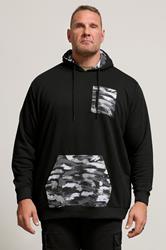 BadRhino Big & Tall Black Camo Print Utility Hoodie | BadRhino 3