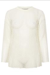 YOURS Plus Size Cream Crochet Crew Neck Sweatshirt | Yours Clothing 5
