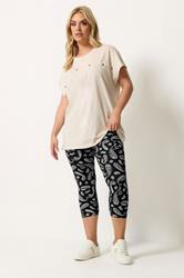 YOURS 2 PACK Plus Size Black Paisley Print Cropped Leggings | Yours Clothing 4