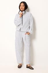 PixieGirl Petite Women's White Polka Dot Textured Funnel Neck Jacket | PixieGirl 2