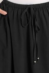 YOURS Plus Size Black Linen Maxi Skirt | Yours Clothing 4