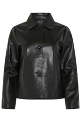 M&Co Black Leather Collard Jacket | M&Co 5