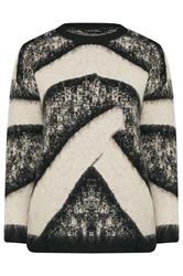 EVANS Plus Size Black Animal Print Fluffy Knitted Jumper | Evans 7