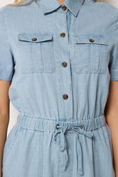 LTS Tall Blue Denim Utility Elasticated Waistband Jumpsuit | Long Tall Sally  5