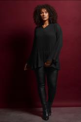 EVANS Plus Size Black Pleat Blouse | Evans 1