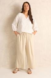 EVANS Plus Size Ivory White Floral Embroidered Cotton Blouse | Evans 2