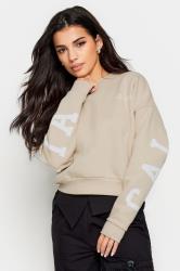 PixieGirl Petite Womens Stone Brown 'California' Slogan Cropped Sweatshirt | PixieGirl 1