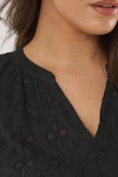 EVANS Plus Size Black Long Sleeve Broderie Dress | Evans 4