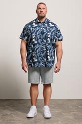 JACK & JONES Big & Tall Indigo Blue Linen Chino Shorts | BadRhino 1