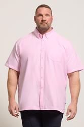 KAM Pink Oxford Short Sleeve Shirt | BadRhino 3