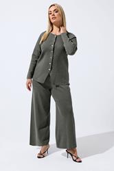 LIMITED COLLECTION Plus Size Grey Long Sleeve Knitted Top | Yours Clothing 1