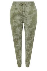 YOURS Plus Size Green Abstract Print Cuffed Joggers | Yours Clothing 5
